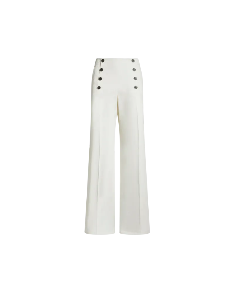Etro Hose Mit Pegaso-knöpfen, Damen, Weiß, Größe Weiß