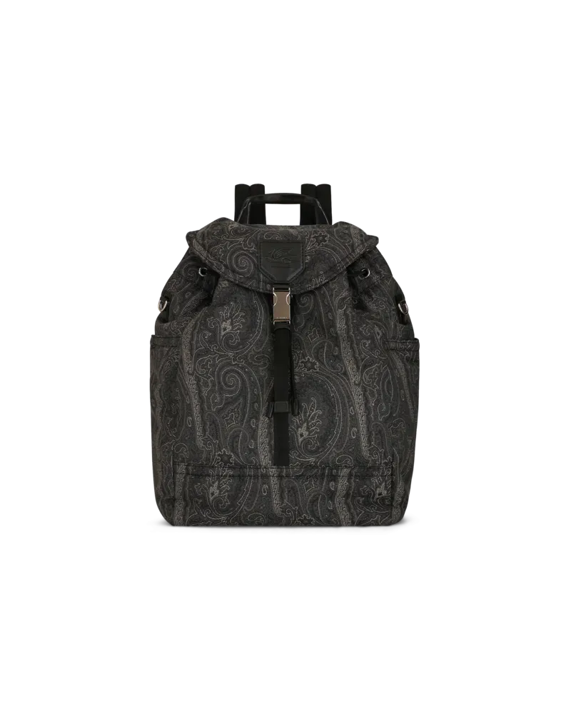 Etro Rucksack Mit Paisleymotiven, Schwarz Schwarz