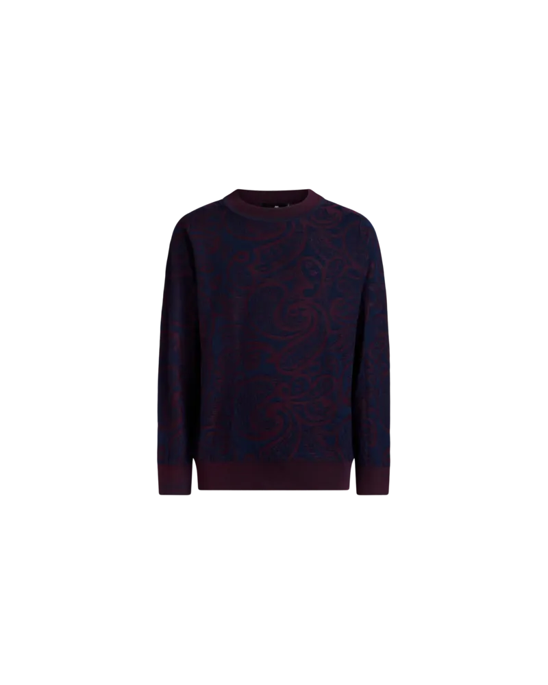 Etro Pullover Aus Einer Wollmischung Mit Jacquardmuster, Herren, Blau, Größe Blau