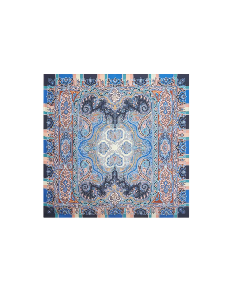 Etro Schultertuch Aus Seide Und Kaschmir Mit Geometrischem Motiv, Damen, Hellblau Hellblau