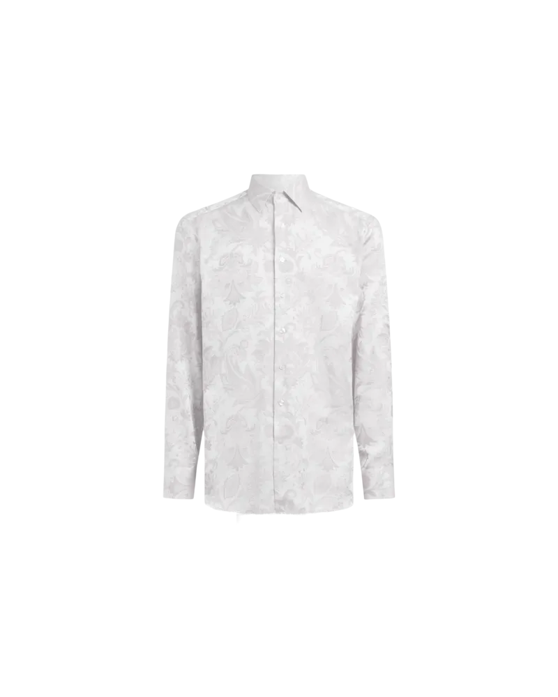 Etro Hemd Aus Baumwolle In Jacquard, Herren, Weiß, Größe Weiß