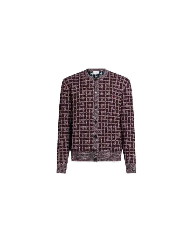 Etro Cardigan Aus Baumwolle Mit Pegaso-stickerei, Herren, Bordeaux, Größe Bordeaux