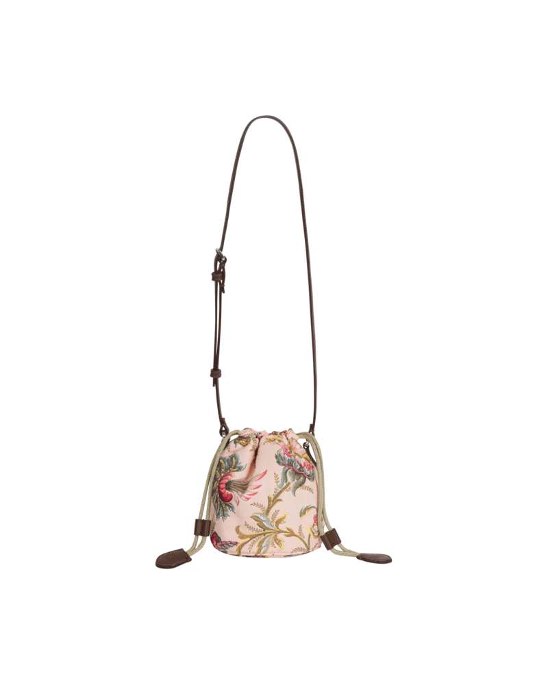 Etro Beuteltasche Mit Floralem Ramage-print, Rosa, Größe Rosa