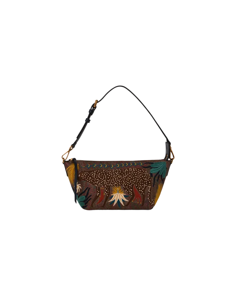 Etro Umhängetasche Aus Arnica-gewebe Mit Stickereien Etro X Tabby Booth, Damen, Braun Braun