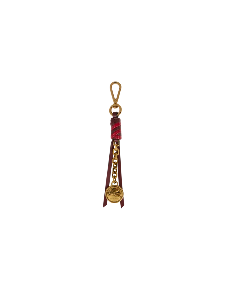 Etro Charm Aus Leder Mit Pegaso-münze, Damen, Rot Rot