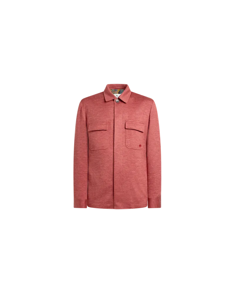 Etro Hemdjacke Aus Jersey Aus Einer Jaspé-wollmischung, Herren, Rot, Größe Rot