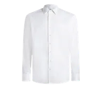 Hemd Aus Baumwolljacquard, Herren, Weiß, Größe