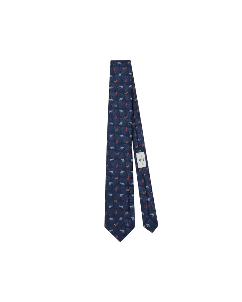 Etro Gemusterte Krawatte, Herren, Navyblau Navyblau