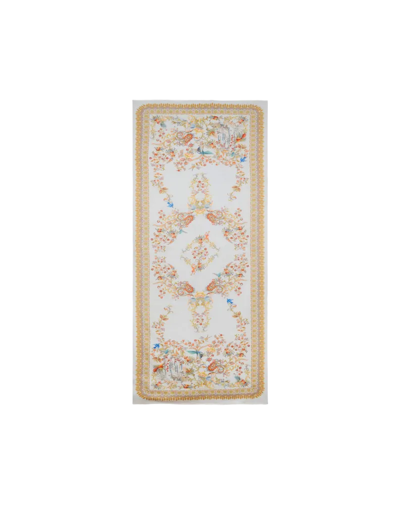 Etro Jacquard-schal Aus Einer Baumwollmischung Mit Floralem Motiv, Herren, Hellblau Hellblau