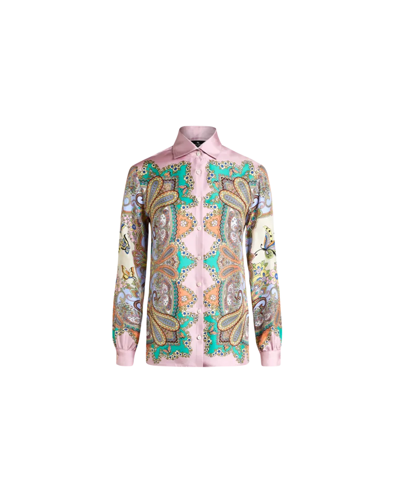 Etro Hemd Aus Seide Mit Paisleymuster, Damen, Rosa, Größe Rosa