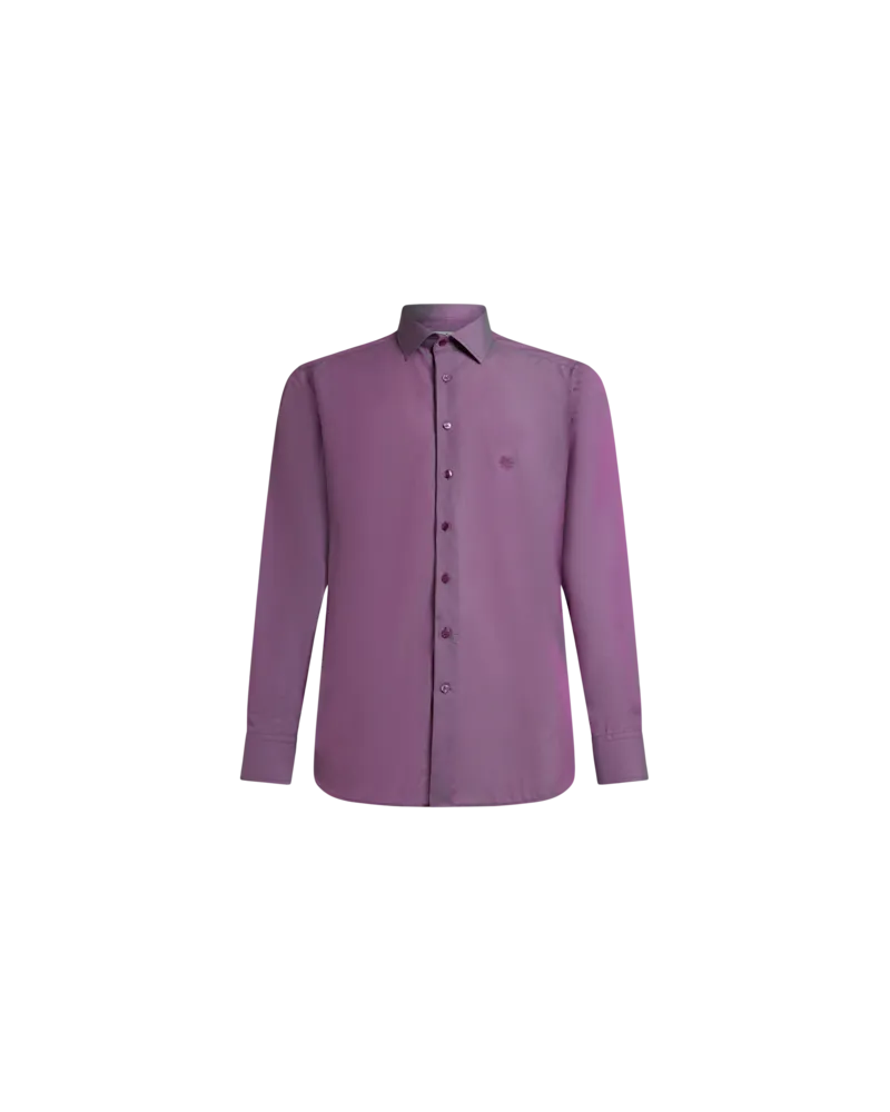 Etro Hemd Mit Pegaso-stickerei, Herren, Violett, Größe Violett