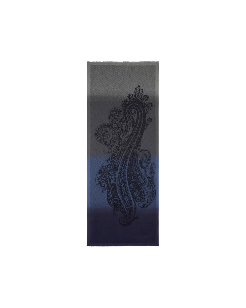 Etro Jacquard-schal Mit Abgesetztem Paisley-muster, Herren, Blau Blau