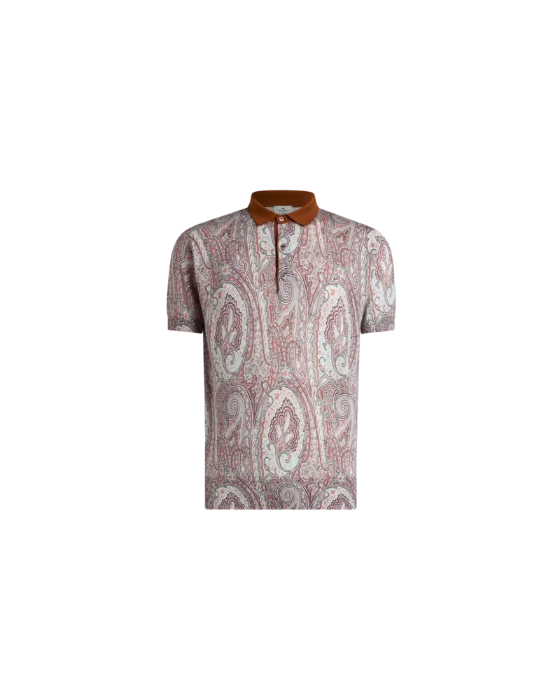Etro Poloshirt Aus Einer Seiden-kaschmirmischung Mit Floralem Paisley-motiv, Herren, Rot, Größe Rot
