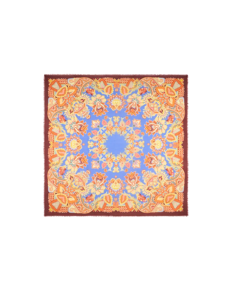 Etro Schultertuch Aus Kaschmir Und Seide Mit Print, Damen, Bordeaux Bordeaux