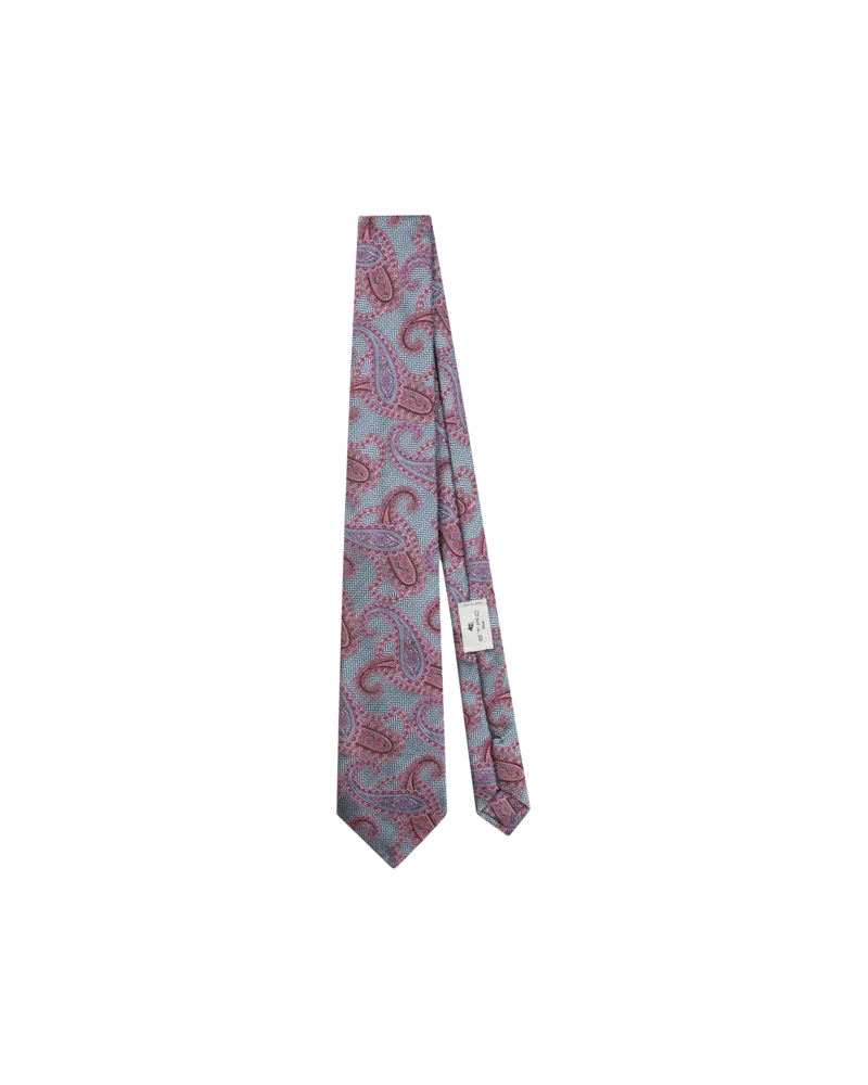 Etro Krawatte Aus Seidenjacquard Mit Paisleymuster, Herren, Pulverblau Pulverblau