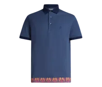 Poloshirt Aus Einfarbiger Baumwolle, Navyblau, Größe