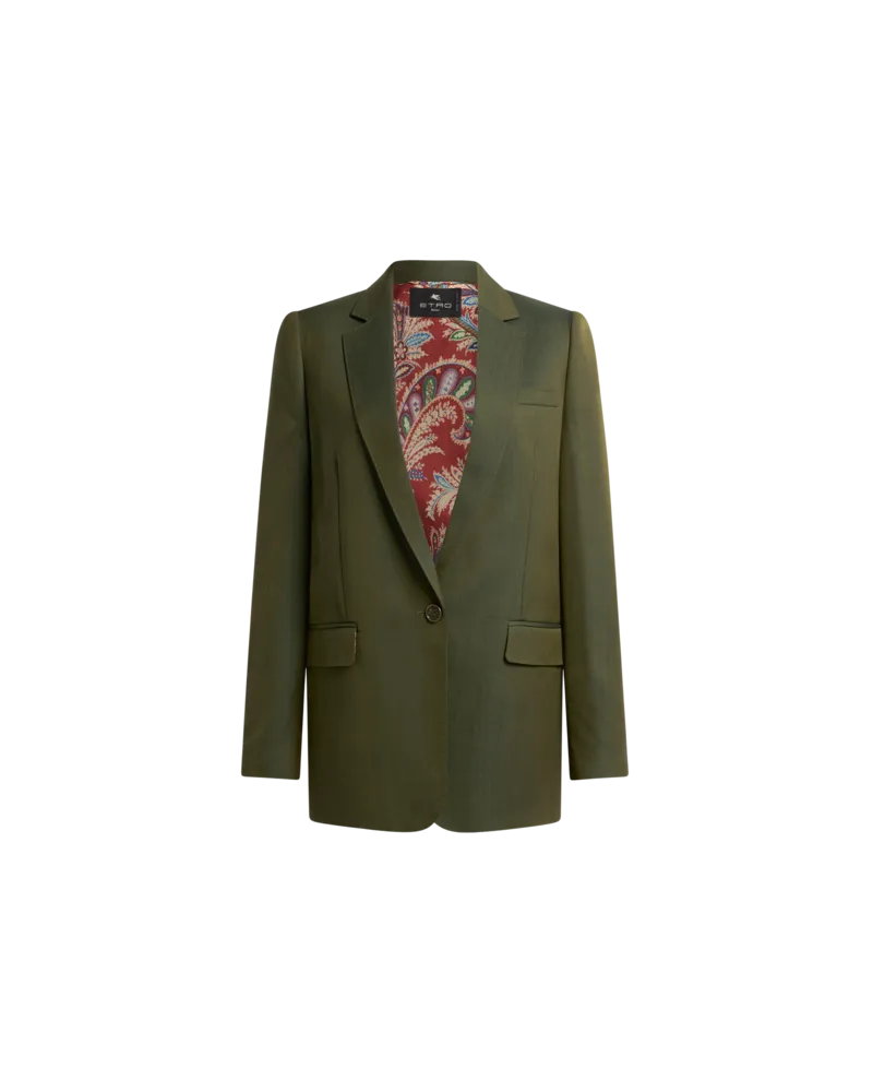 Etro Jacke Aus Einer Wollmischung, Damen, Grün, Größe Grün