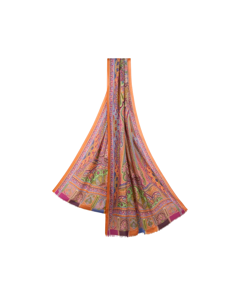 Etro Schal Aus Kaschmirgemisch Mit Paisley, Herren, Rosa Rosa