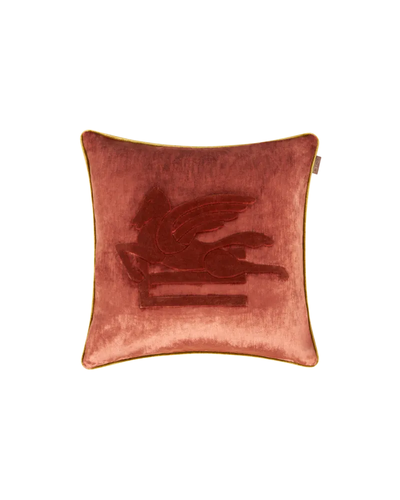Etro Kissen Aus Samt Mit Gesticktem Pegaso, Rot Rot