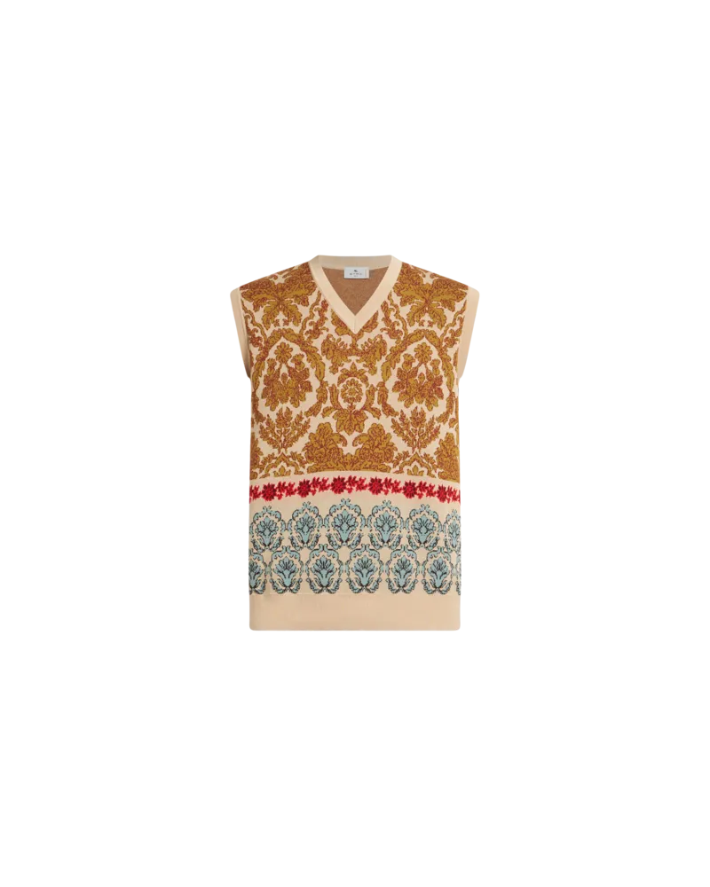 Etro Weste Aus Baumwolle Im Jacquardmuster, Herren, Beige, Größe Beige