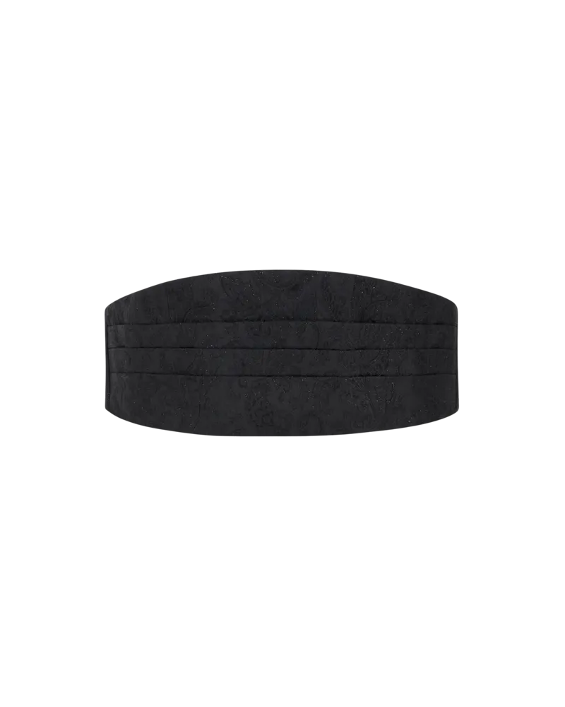 Etro Kummerbund Mit Jacquard-paisleymuster, Herren, Schwarz Schwarz
