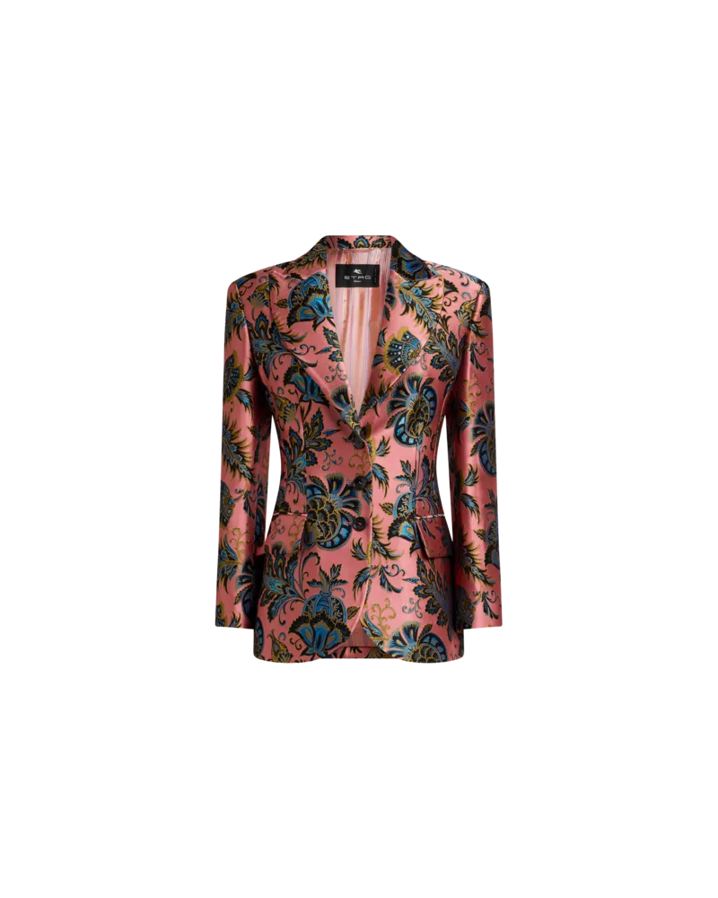 Etro Jacquard-jacke Mit Floralem Motiv, Damen, Rosa, Größe Rosa