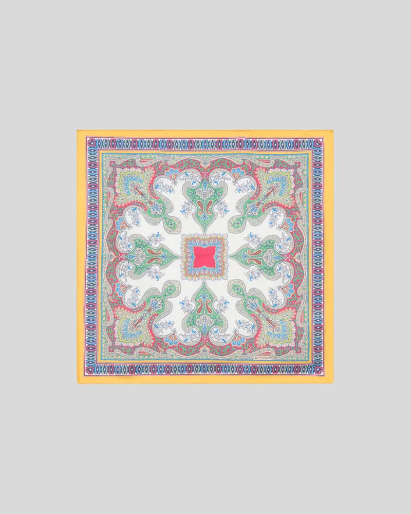 Etro Pochette Aus Seide Mit Floralem Paisley-motiv, Herren, Multicolor Multicolor