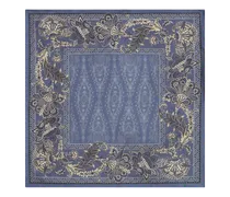 Pochette Aus Seide Mit Ramage-muster, Herren, Navyblau