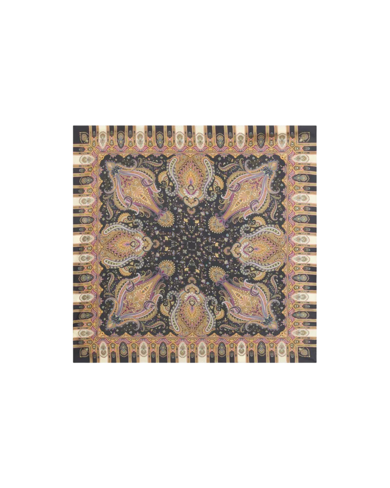 Etro Tuch Aus Seidentwill Mit Paisley-motiv, Damen, Grau Grau
