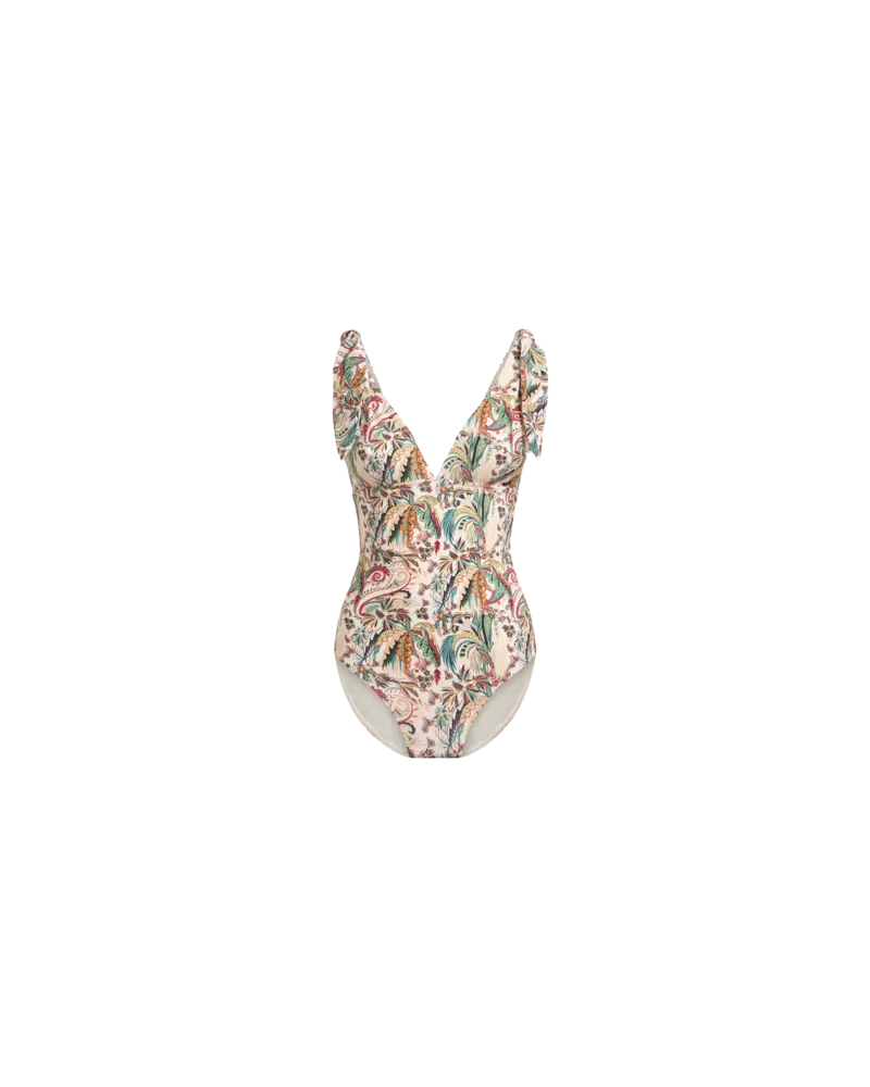 Etro Badeanzug Mit Paisley-foliage-motiv, Damen, Weiß, Größe Weiß