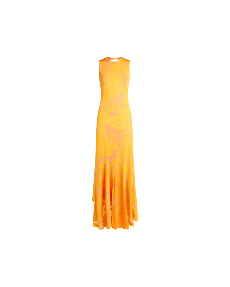 Etro Kleid Aus Dévoré-stretch-jersey Mit Cut-out, Damen, Orange, Größe Orange