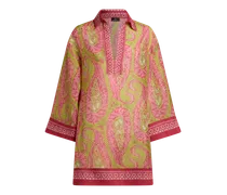 Kurzes Strandkleid Aus Einer Baumwollmischung Mit Paisley-foliage-motiv, Damen, Multicolor, Größe