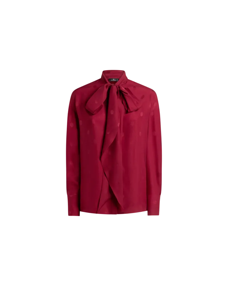 Etro Bluse Aus Seiden-jacquard, Damen, Bordeaux, Größe Bordeaux