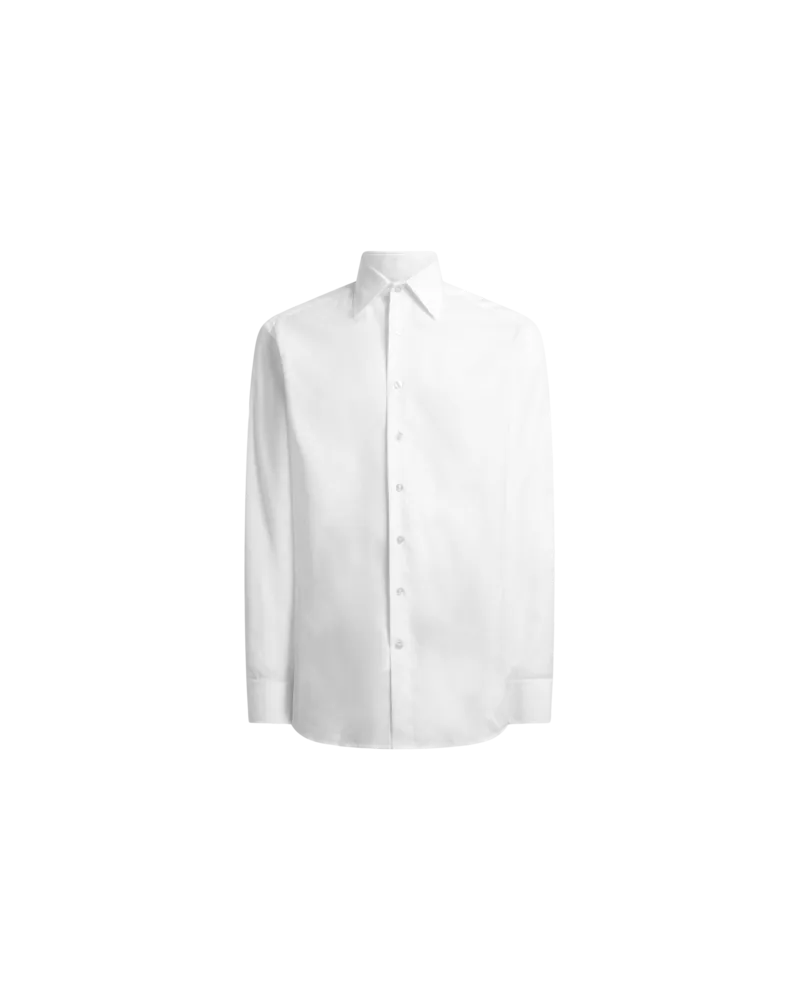 Etro Fil-coupé-hemd Aus Einer Baumwollmischung Mit Mikro-paisley, Herren, Weiß, Größe Weiß