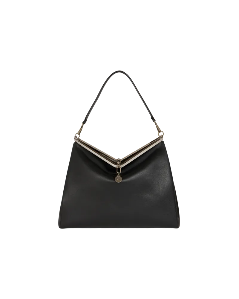 Etro Vela Tasche Aus Leder, Gross, Herren, Schwarz Schwarz