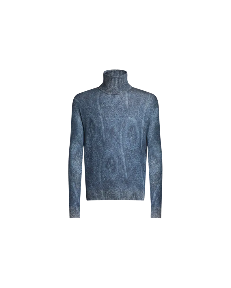 Etro Paisley-rollkragenpullover, Herren, Blau, Größe Blau