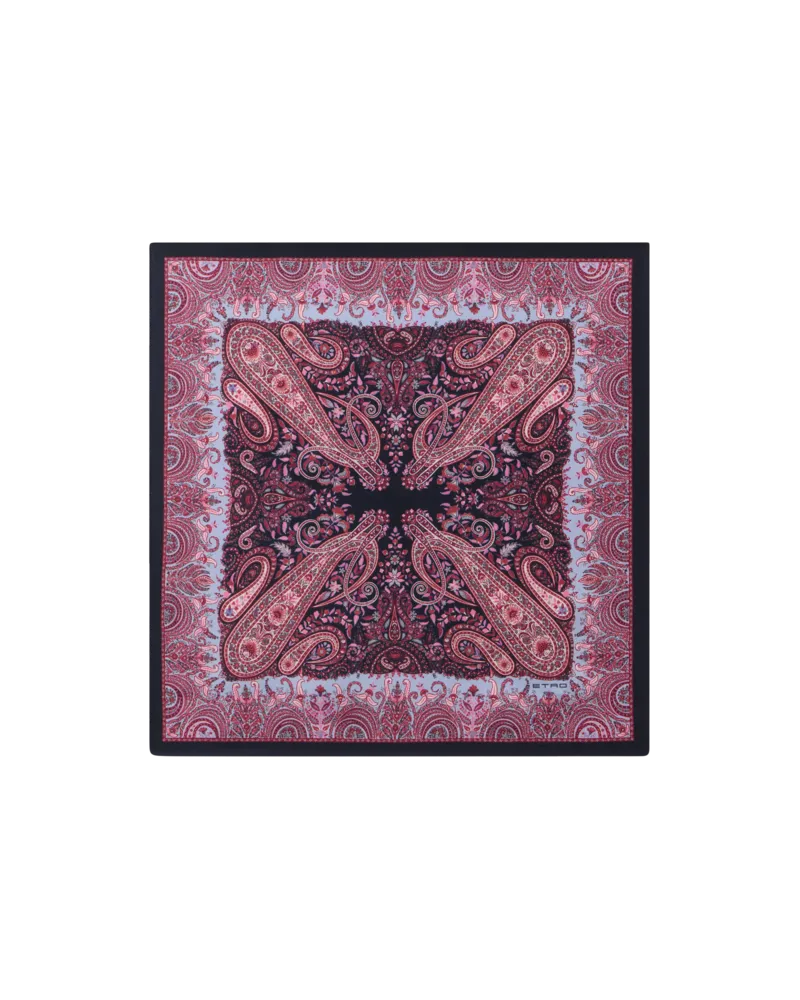 Etro Pochette Aus Seide Mit Makro-paisley, Herren, Violett Violett