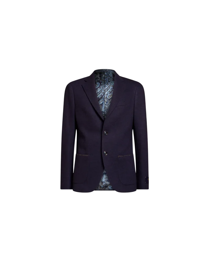 Etro Einreihiger Blazer Aus Wolle Und Kaschmir, Herren, Navyblau, Größe Navyblau