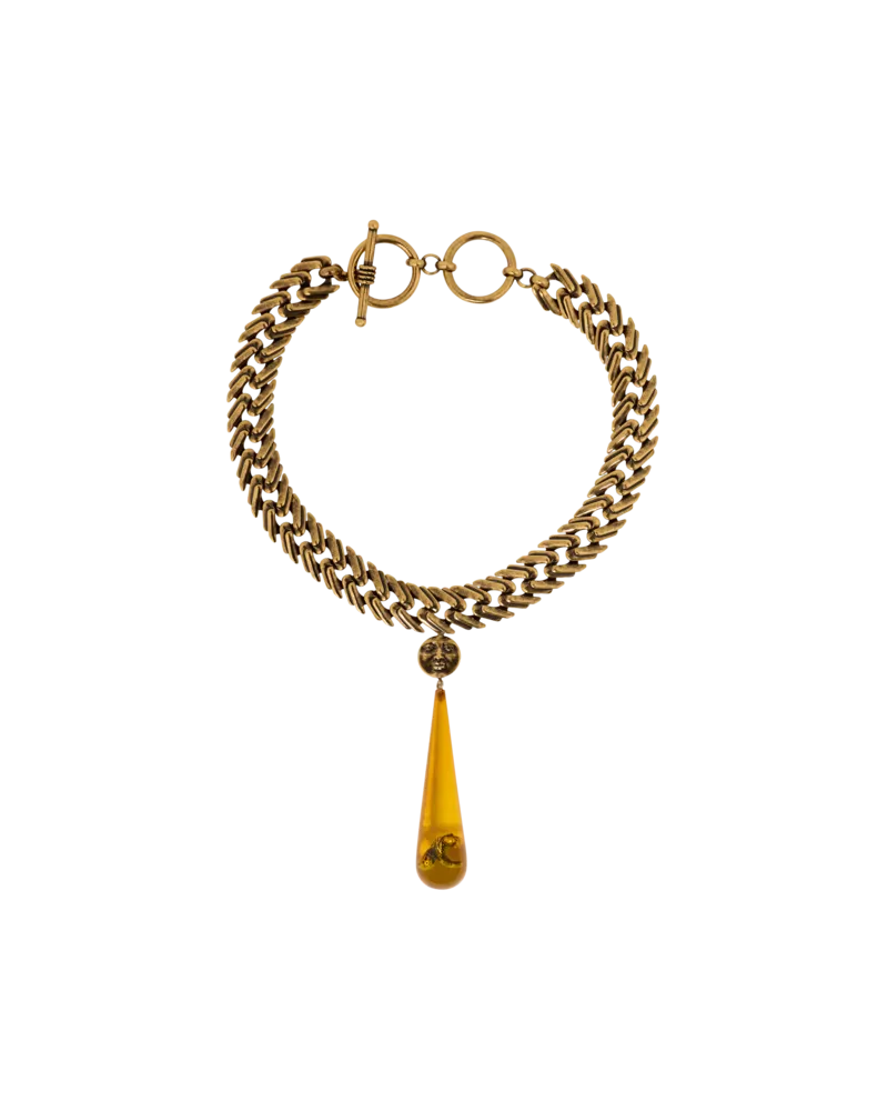 Etro Halskette Mit Tropfen Und Paisley-biene, Damen, Gold Gold