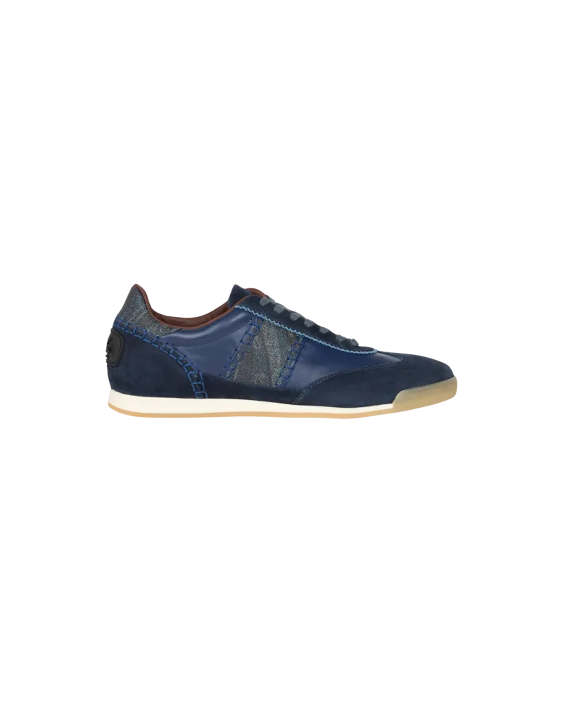 Etro Sneaker Aus Leder Mit Einsätzen Arnica, Herren, Blau, Größe Blau