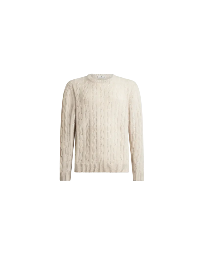 Etro Pullover Aus Kaschmir Mit Zopfmuster, Herren, Beige, Größe Beige