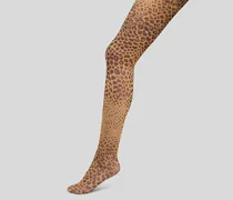 Strumpfhose Mit Animal-motiv, Damen, Beige, Größe
