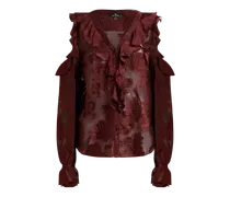Hemd Aus Chiffon-fil-coupé, Damen, Rot, Größe
