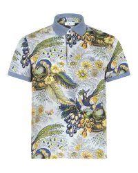 Etro Poloshirt Mit Blumendruck, Hellblau Hellblau