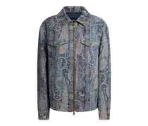 Jacke Aus Denim Mit Floralem Paisley-motiv, Damen, Blau, Größe