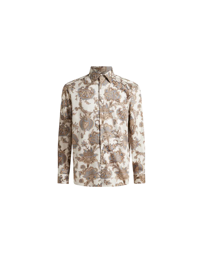 Etro Hemd Mit Maxiblumen, Herren, Beige, Größe Beige
