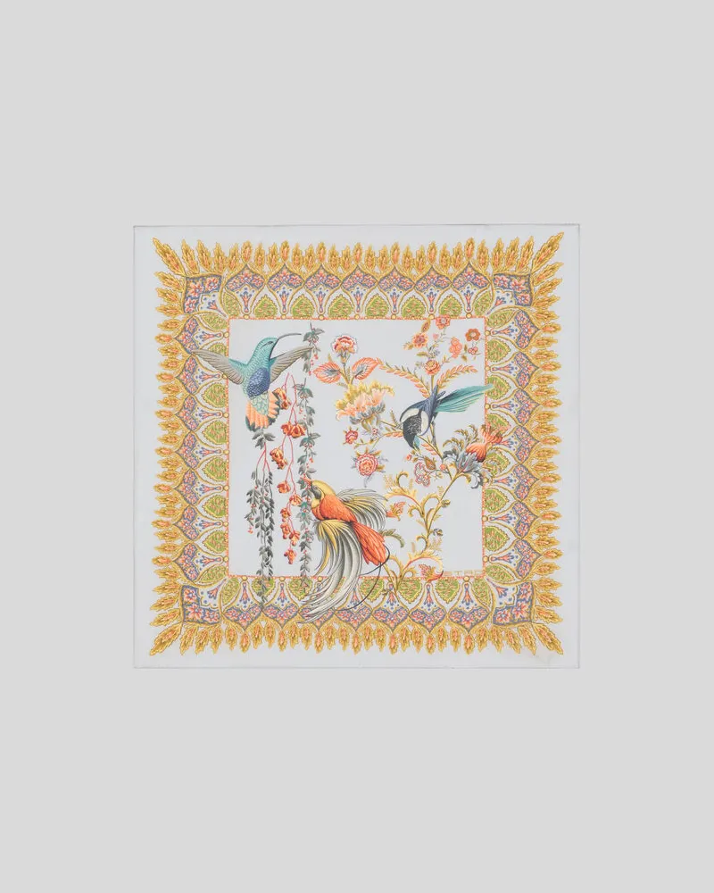 Etro Pochette Aus Seide Mit Motiv Flora Und Fauna, Herren, Pulverblau Pulverblau