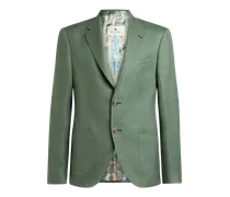 Einreihige Jacke Aus Woll-mouliné, Herren, Grün, Größe