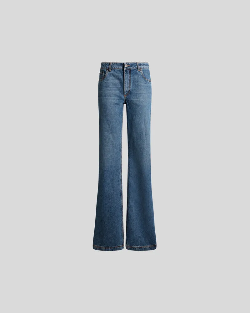 Etro Flared Jeans Aus Denim Mit Pegaso-stickerei, Damen, Größe 