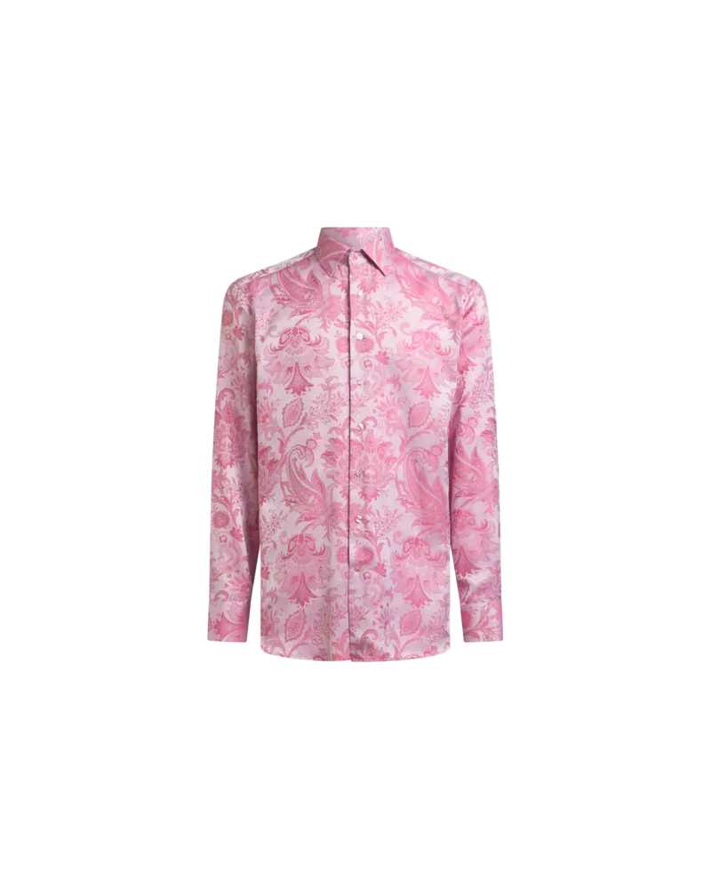 Etro Hemd Aus Baumwolle In Jacquard, Herren, Rosa, Größe Rosa